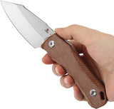 Tenable Knives Loki Brown Canvas Micarta D2 Steel Fixed Blade Knife G1058A5
