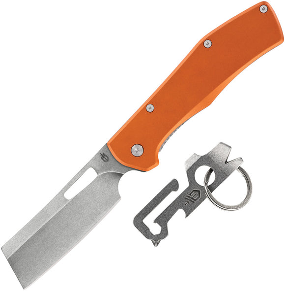 Gerber Flatiron & Mullet Keychain 2pc Combo Orange Aluminum Folding 7Cr17MoV Knife Set 1065811