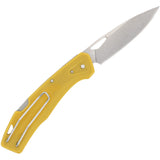 Gerber LST Lockback Yellow GFN Folding 440A Stainless Clip Pt Pocket Knife 1074520