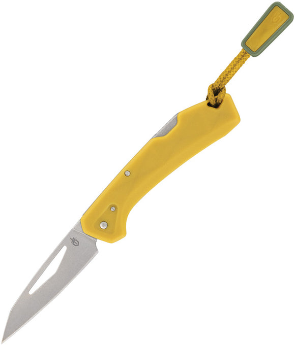 Gerber LST Mini Lockback Yellow GFN Folding 440A Stainless Wharncliffe Pocket Knife 1074532