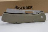 Gerber Flatiron Framelock Green G10 SW Cleaver Folding Knife 1495 