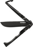 Gerber Doubledown Butterfly Black Stainless 420HC Folding Machete Knife w/ Sheath 1537