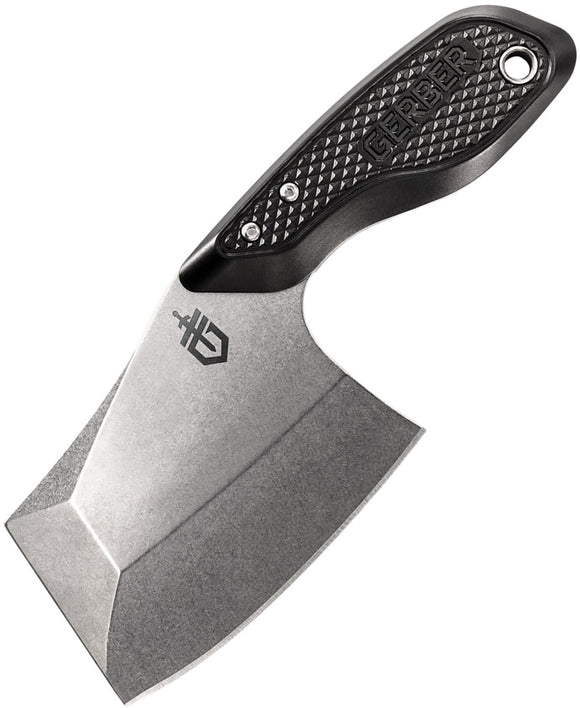 Gerber Tri-Tip Mini Cleaver Black Fixed Blade Knife w/ Sheath 3725