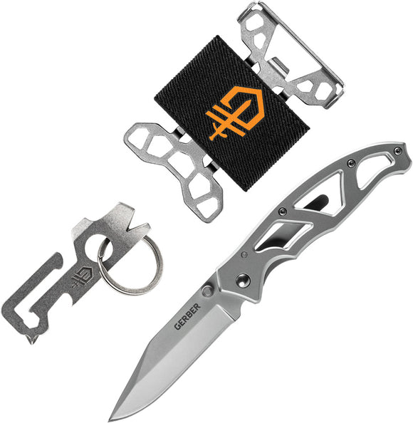 Gerber Paraframe 3pc Combo Keychain & Wallet Stainless Folding Pocket Knife Set 4020