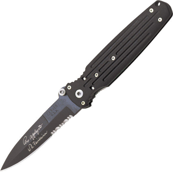 Gerber A/F Covert Double Bevel Black Titanium Handle Interlock Manual Safety Lock Stainless Folding Knife 5786