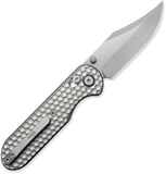 GEO Knife Ethereal Cutter Axis Lock Gray Titanium Folding M390 Clip Pt Pocket Knife 2401A