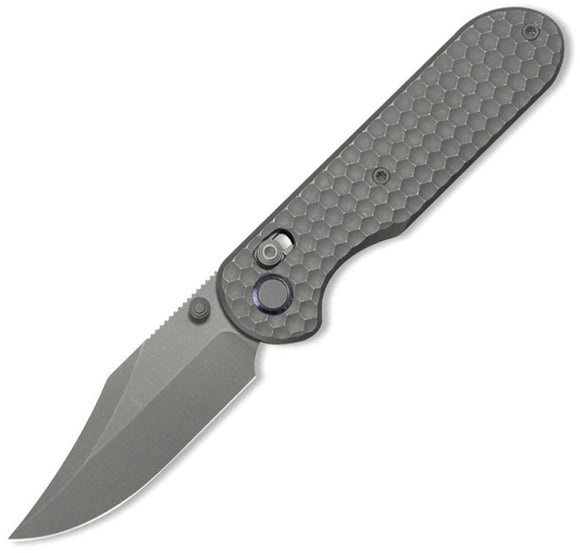 GEO Knife Ethereal Cutter Axis Lock Dark Gray Titanium Folding M390 Clip Pt Pocket Knife 2401C