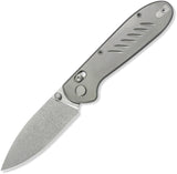 GEO Knife Frost Axis Lock Gray Titanium Folding Bohler M390 Pocket Knife 2501A