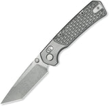 GEO Knife Blaze Axis Lock Gray Titanium Folding Bohler M390 Tanto Pocket Knife 2503A