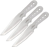 Hibben Small Stainless Fixed Tanto Blade Triple Thrower Knives + Sheath Set 5002