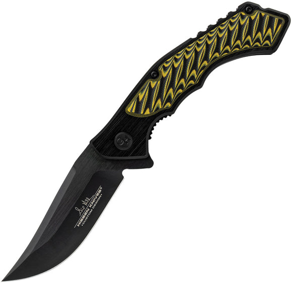 Hibben Whirlwind Linerlock Yellow Jacket G10 & Aluminum Folding 7Cr17 Pocket Knife 5131