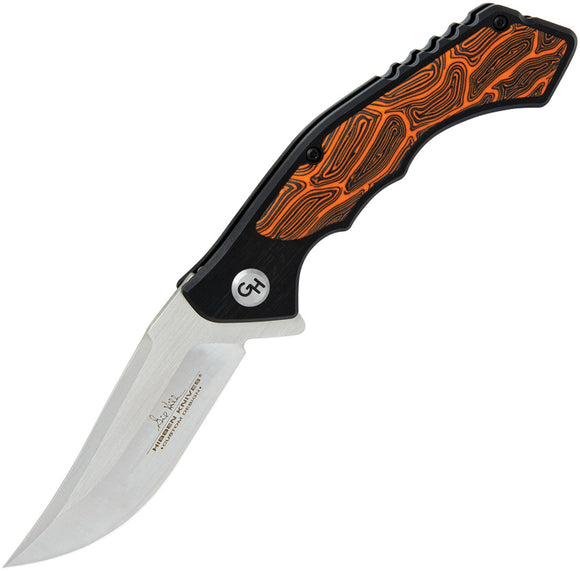 Hibben Whirlwind Linerlock Hellfyre Orange G10 & Aluminum Folding 7Cr17 Pocket Knife 5132