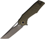 Grissom Knife and Tool Baby Zeus Linerlock OD Green Micarta Folding 14C28N Pocket Knife BZODMDS