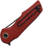 Grissom Knife and Tool Baby Zeus Linerlock Red Micarta Folding 14C28N Pocket Knife BZRMDS