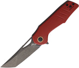 Grissom Knife and Tool Baby Zeus Linerlock Red Micarta Folding 14C28N Pocket Knife BZRMDS