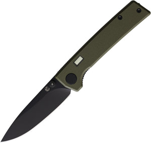 Glow Rhino Fermi Linerlock OD Green G10 Folding D2 Steel Pocket Knife R109