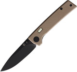 Glow Rhino Fermi Linerlock Tan G10 Folding D2 Steel Pocket Knife R110