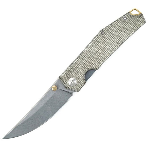 GiantMouse ACE Clyde Linerlock Green Micarta Folding Elmax Pocket Knife 10258