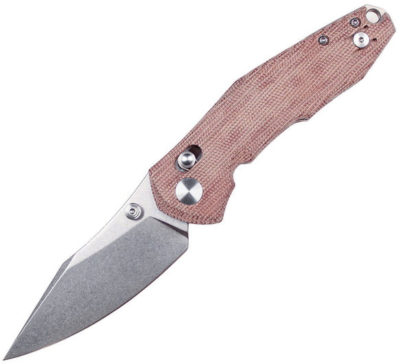 GiantMouse ACE Nazca Crossbar Lock Natural Micarta Folding Bohler M390 Pocket Knife 10913