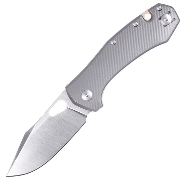 GiantMouse ACE Atelier Linerlock Gray Titanium Folding Elmax Pocket Knife 11323