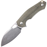 GiantMouse ACE Biblio-XL Linerlock Green Micarta Folding Elmax Pocket Knife 11811