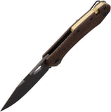 GiantMouse ACE Atelier Linerlock Brown Burlap Micarta Folding Elmax Pocket Knife 12092