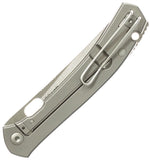 GiantMouse ACE Bleecker Framelock Gray Titanium Folding MagnaCut Knife 12108