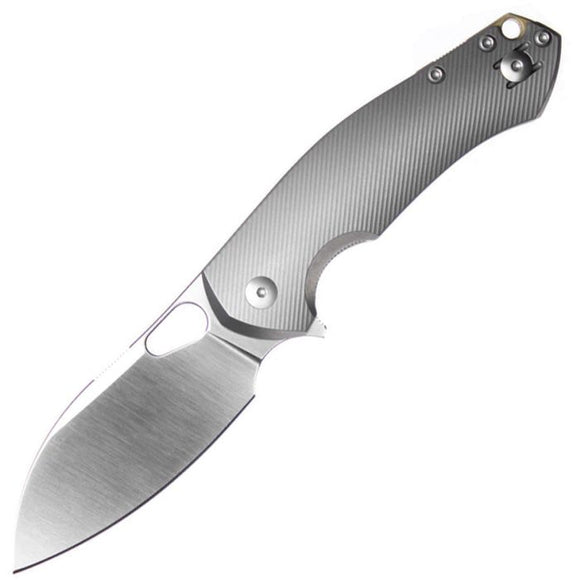 GiantMouse ACE Biblio-XL Linerlock Gray Titanium Folding MagnaCut Pocket Knife 12412