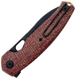 GiantMouse Ace Jagt Linerlock Brown Burlap Micarta Folding PVD Elmax Pocket Knife 12993