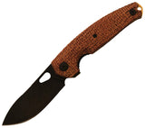 GiantMouse Ace Jagt Linerlock Brown Burlap Micarta Folding PVD Elmax Pocket Knife 12993