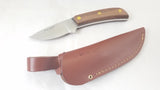 Grohmann Mini Skinner Brown Wood 6.5" Fixed Knife w/ Sheath 104SF