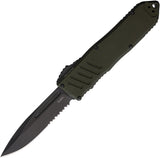 Guardian Tactical Automatic Recon 040 Knife OTF OD Green Aluminum Black Elmax Serrated Blade 118112