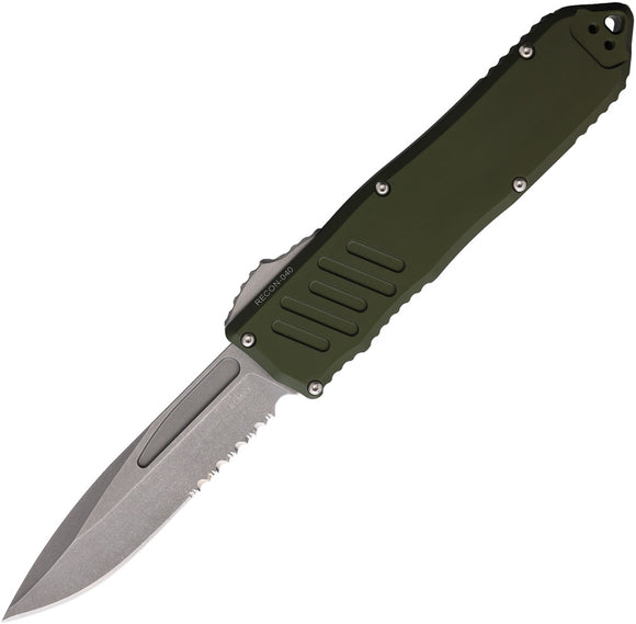 Guardian Tactical Automatic Recon 040 Knife OTF OD Green Aluminum Serrated Elmax Blade 118512