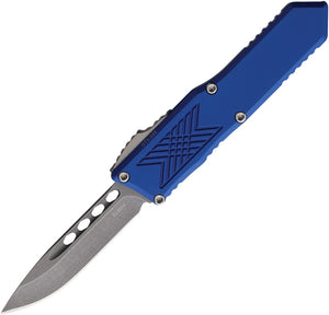 Guardian Tactical Automatic GTX-025 Knife OTF Blue Aluminum Stonewash Elmax Drop Pt Blade 124511BL