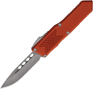 Guardian Tactical Automatic GTX-025 Knife OTF Orange Aluminum Stonewash Elmax Drop Pt Blade 124511BO