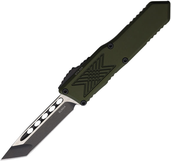 Guardian Tactical Automatic GTX-025 Knife OTF OD Green Aluminum Two-Tone Elmax Tanto Blade 128221