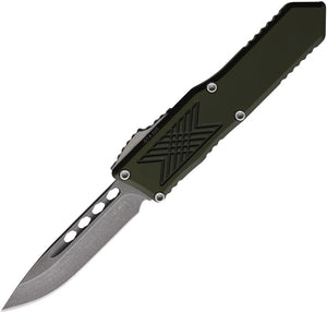 Guardian Tactical Automatic GTX-025 Knife OTF OD Green Aluminum Stonewash Elmax Drop Pt Blade 128511