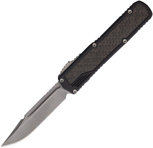 Guardian Tactical Automatic Scout Knife OTF Black Aluminum & Carbon Fiber Stonewash Elmax Blade 142511