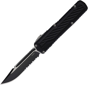 Guardian Tactical Automatic Scout Knife OTF Black Aluminum Serrated Elmax Clip Pt Blade 143212