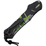 Heretic Knives Automatic Hydra Knife OTF Camo Aluminum MagnaCut Serrated Recurve Blade 00810BHCAMO
