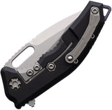 Heretic Knives Medusa Framelock Black Aluminum Folding Serrated MagnaCut Knife 0092B