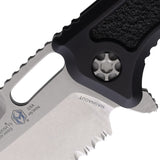 Heretic Knives Medusa Framelock Black Aluminum Folding Serrated MagnaCut Knife 0092B