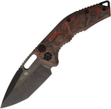 Heretic Knives Automatic Medusa Knife Button Lock Black & Red Carbon Fiber MagnaCut Blade 0116ARDCC