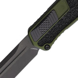 Heretic Knives Automatic Cleric II Knife OTF OD Green Aluminum & Black MagnaCut Blade 0196AGRN