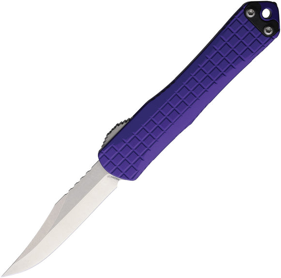 Heretic Knives Automatic Manticore S Knife OTF Purple Aluminum MagnaCut Bowie Blade 022BF2APU