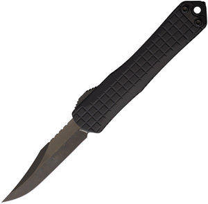 Heretic Knives Automatic Manticore S Knife OTF Black Aluminum MagnaCut Bowie Blade 022BF6AT