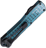 Heretic Knives Automatic Manticore S Knife OTF Turquoise Cel Shade Aluminum MagnaCut Tanto Blade 023FCSTQ