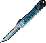 Heretic Knives Automatic Manticore S Knife OTF Turquoise Cel Shade Aluminum MagnaCut Tanto Blade 023FCSTQ