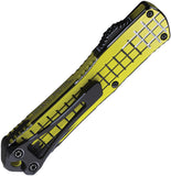 Heretic Knives Automatic Manticore S Knife OTF Yellow Cel Shade Aluminum MagnaCut Tanto Blade 023FCSYW