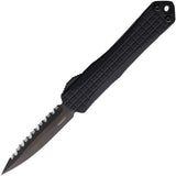 Heretic Knives Automatic Manticore S Knife OTF Blackout Frag Aluminum Serrated MagnaCut Blade 024F6CT